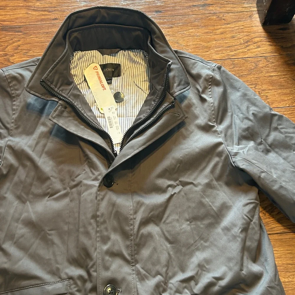 J. Crew Men’s Fulton Insulated Polartec Jacket in grey  Size Large NWT